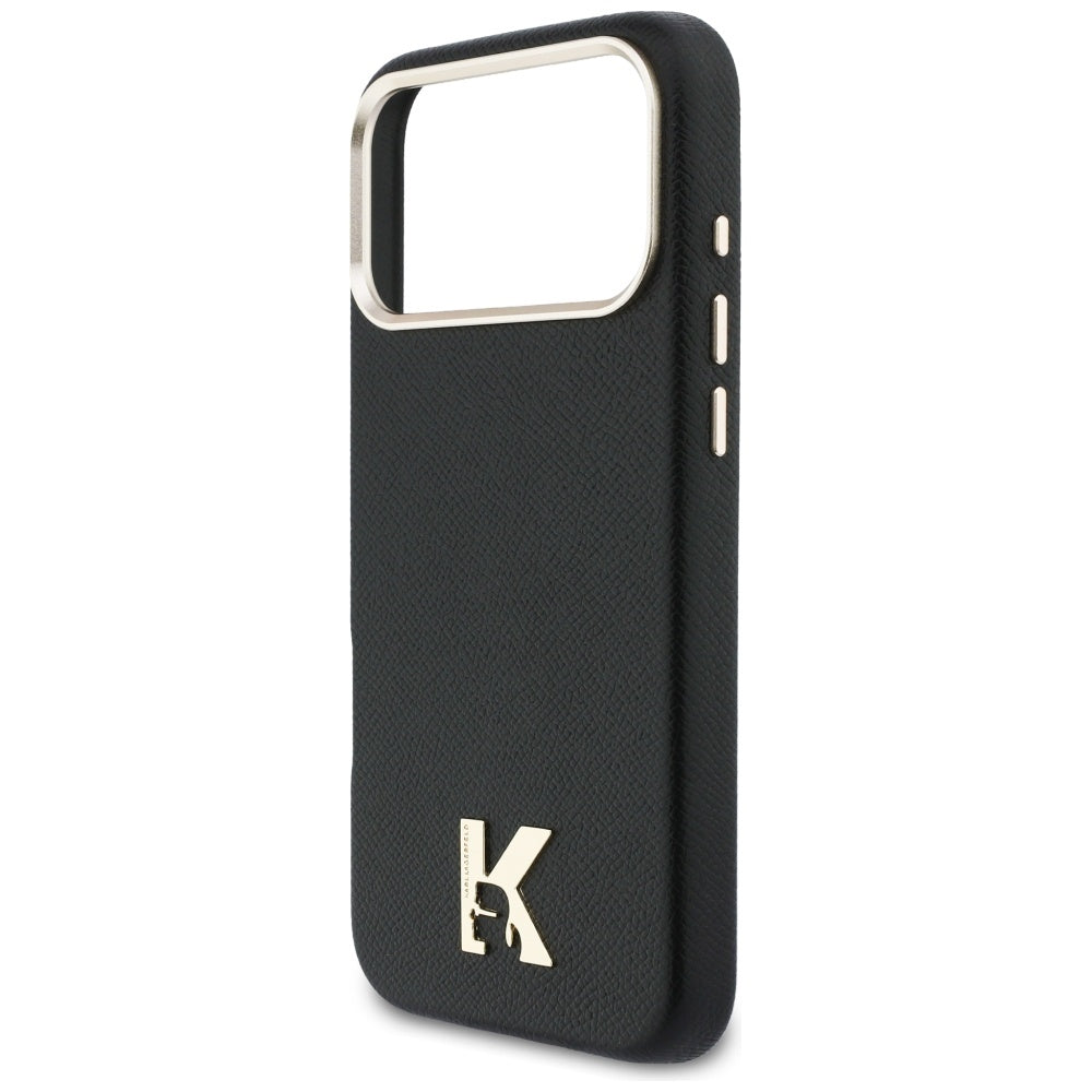 Karl Lagerfeld - Hardcase Leather Khead Logo MagSafe (KLHMP17X5PGFKHGK) - iPhone 17 Pro Max - Black
