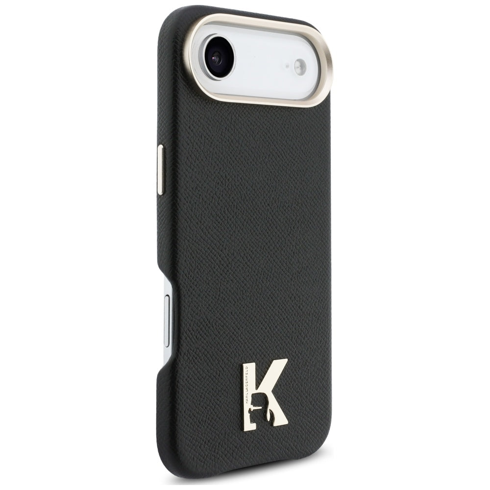 Karl Lagerfeld - Hardcase Leather Khead Logo MgSafe (KLHMP17M5PGFKHGK) - iPhone 17 Air - Black