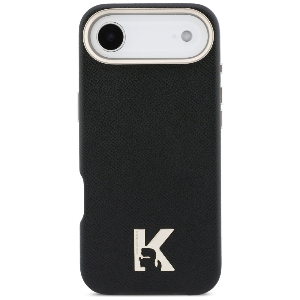Karl Lagerfeld - Hardcase Leather Khead Logo MgSafe (KLHMP17M5PGFKHGK) - iPhone 17 Air - Black