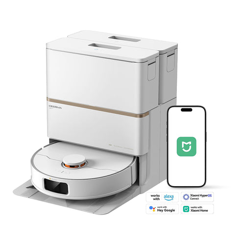 Deerma - Robot Vacuum Cleaner (X80) - Dry & Wet Cleaning, 15000Pa, Self-service, Laser Sensor, Carpet Boost, 5200mAh - W