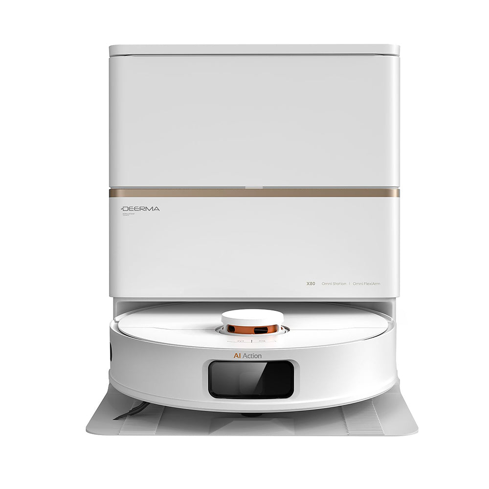 Deerma - Robot Vacuum Cleaner (X80) - Dry & Wet Cleaning, 15000Pa, Self-service, Laser Sensor, Carpet Boost, 5200mAh - W