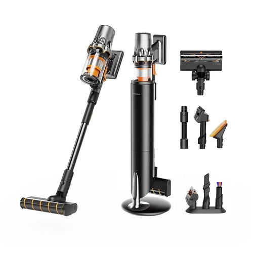 Deerma - Cordless Vacuum Cleaner (T50W Station) - 27000Pa, 600W, 2500mAh, HEPA, Cyclone Technology, LED Display - Black