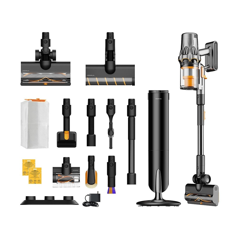 Deerma - Cordless Vacuum Cleaner (T50W Station) - 27000Pa, 600W, 2500mAh, HEPA, Cyclone Technology, LED Display - Black