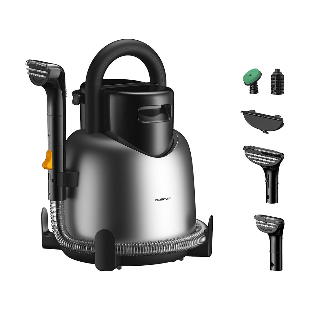 Deerma - Steam Cleaner (BY700 S) - 13000Pa, 1700W, High Temperature, 3 Modes, 5 Brush Heads, 6D Wash, Self-Cleaning - Bl