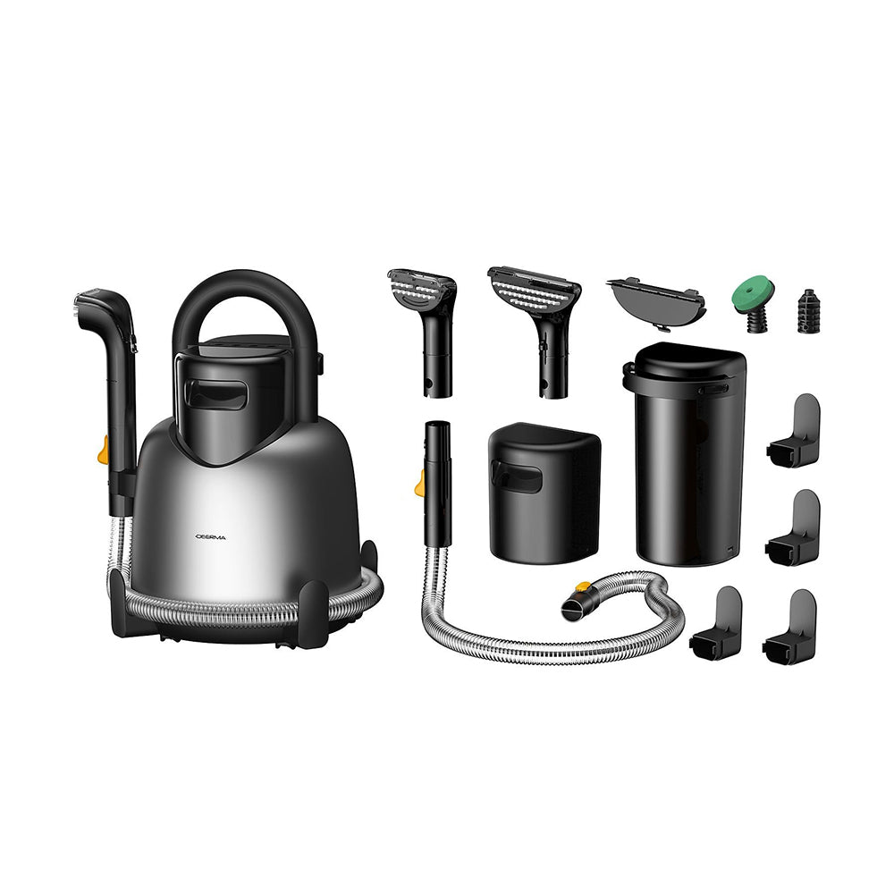 Deerma - Steam Cleaner (BY700 S) - 13000Pa, 1700W, High Temperature, 3 Modes, 5 Brush Heads, 6D Wash, Self-Cleaning - Bl