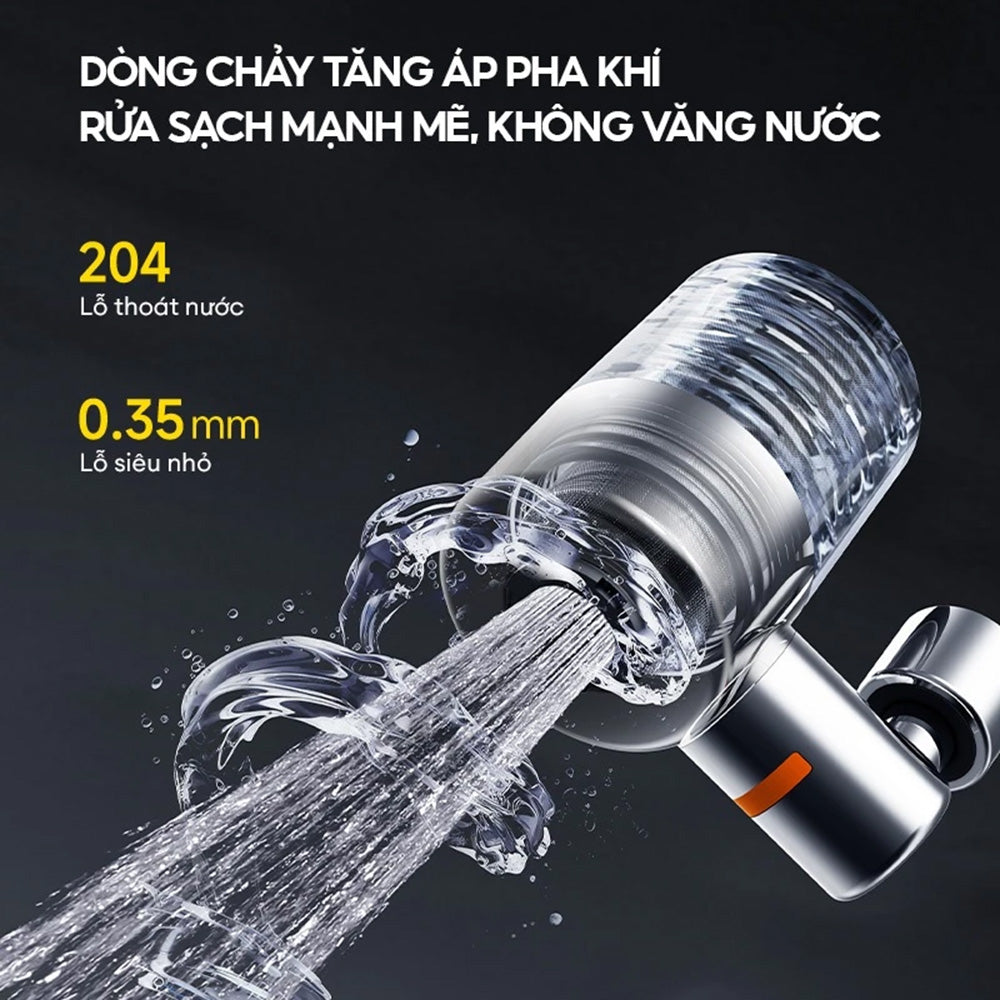 Deerma - Faucet Water Filter (LT01) - Dual Filtration, 2x Water Modes, Bacteria-Free, Air-phase Pressurized Flow, 720° -