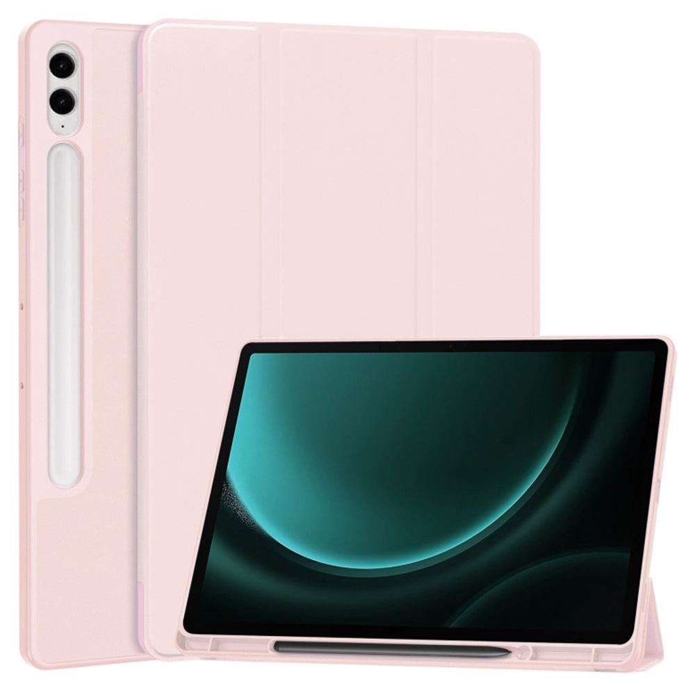 Techsuit - Flex Trifold (with Pencil Holder) - Samsung Galaxy Tab S9 Plus / S10 Plus / S9 FE Plus - Pink