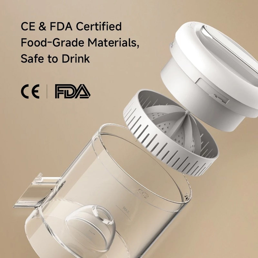 Deerma - Electric Citrus Juicer (LC01) - Cordless, Portable, Automatic Pulp Separation System, 1500mAh, 45W, BPA-Free - 