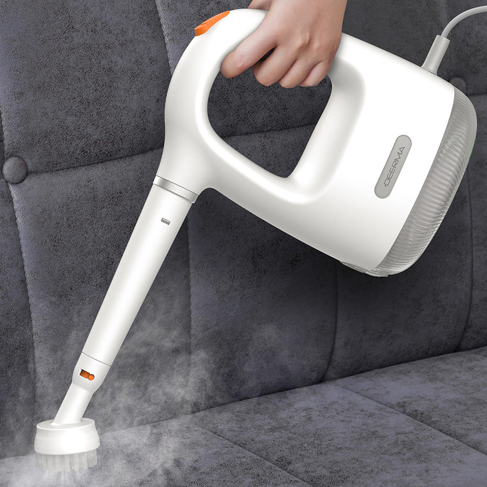 Deerma - Handheld Steam Cleaner (ZQ01) - Eliminates Bacteria 99,99%, 1300W, 100°, 36g/min Steam Flow, Brush Attachments 