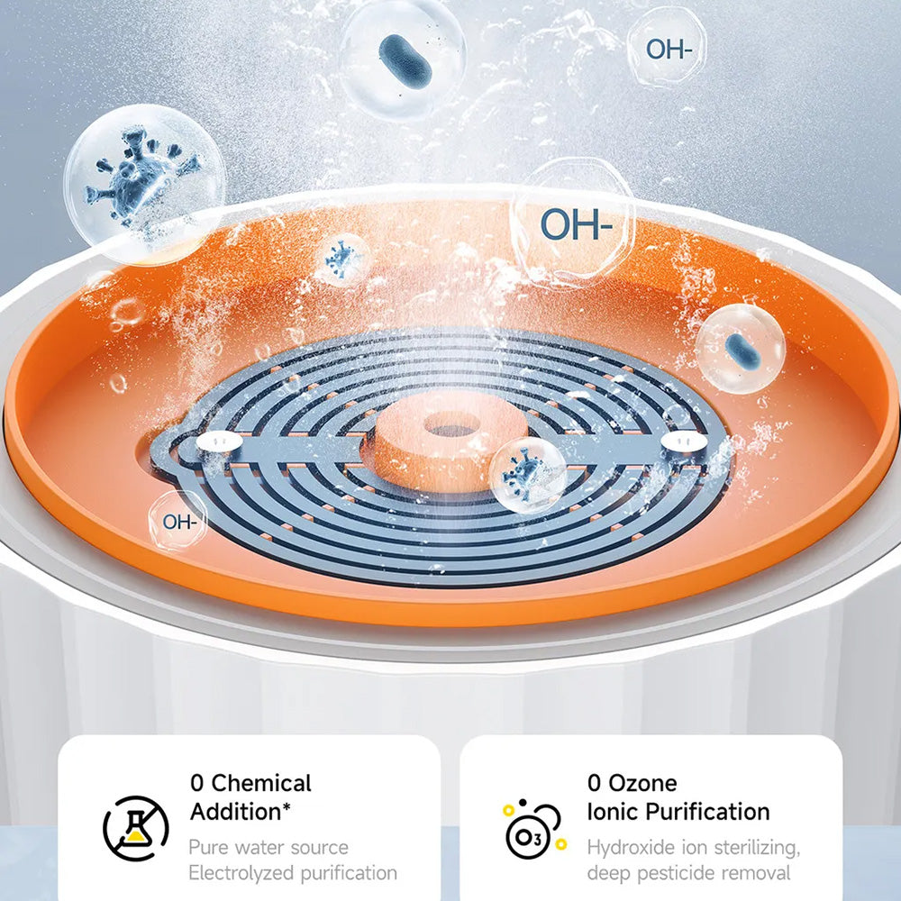 Deerma - Washing Machine (GS01) - Automatic, 21W, 2000mAh, Portable Fruits Cleaner, Boost Food Freshness, Vortex Power -