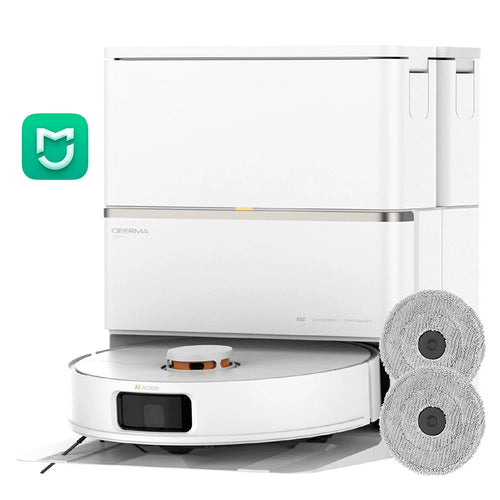 Deerma - Robot Vacuum Cleaner (X80) - Dry & Wet Cleaning, 15000Pa, Self-service, Laser Sensor, Carpet Boost, 5200mAh - W
