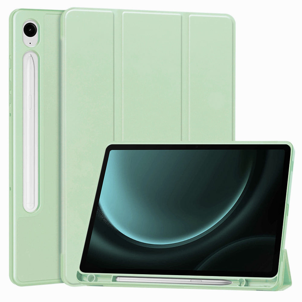 Techsuit - Flex Trifold (with Pencil Holder) - Samsung Galaxy Tab S9 / S9 FE / S10 FE - Matcha Green
