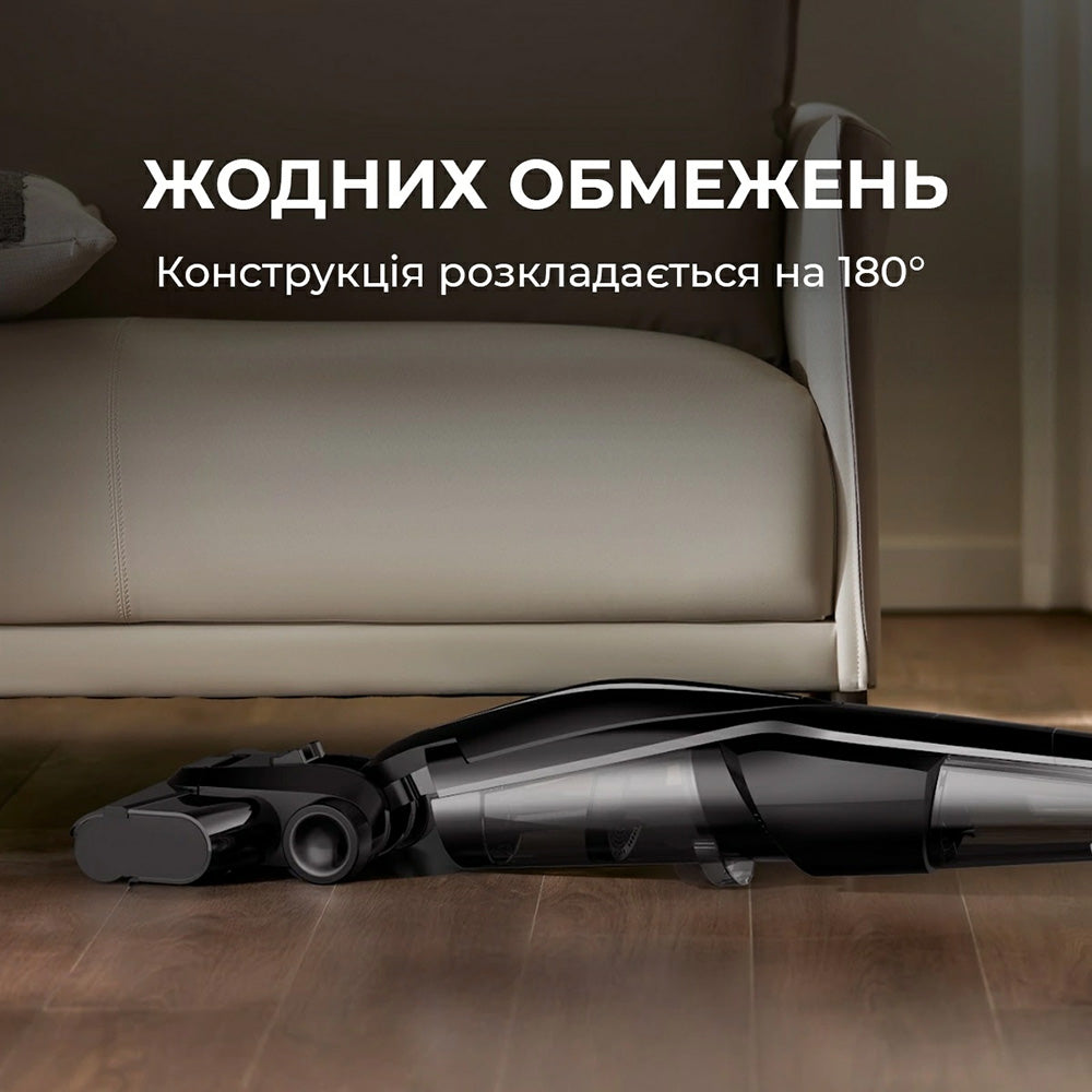 Deerma - Cordless Vacuum Cleaner (VX100 Ultra) - Dry & Wet Cleaning, 20000Pa, 300W, Auto Brush Wash, 4000mAh, IPX6 - Bla