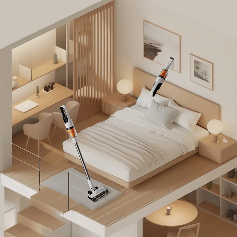 Deerma - Cordless Vacuum Cleaner (T10W) - 20000Pa, 265W, 2200mAh, Digital Motor, 2 Mode, Green Searchlight, HEPA H13 - W