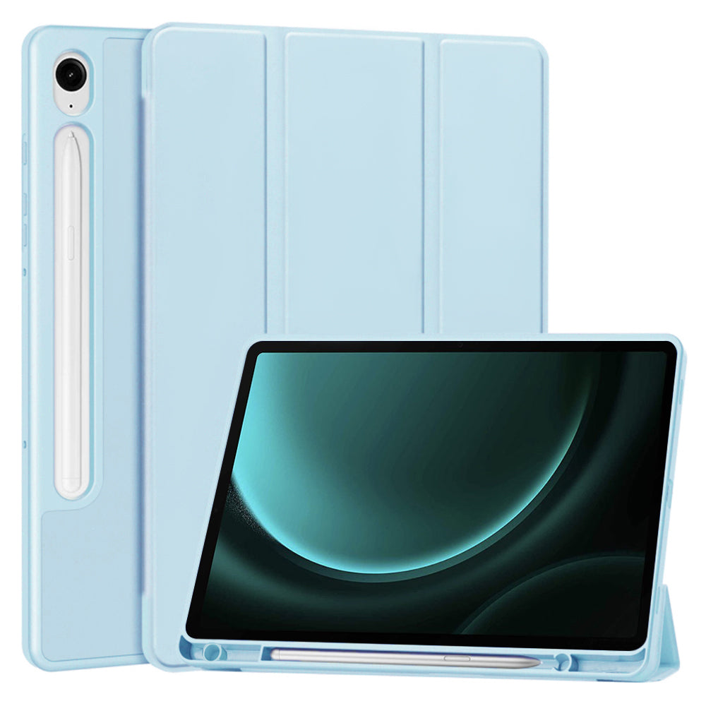 Techsuit - Flex Trifold (with Pencil Holder) - Samsung Galaxy Tab S9 / S9 FE / S10 FE - Sky Blue