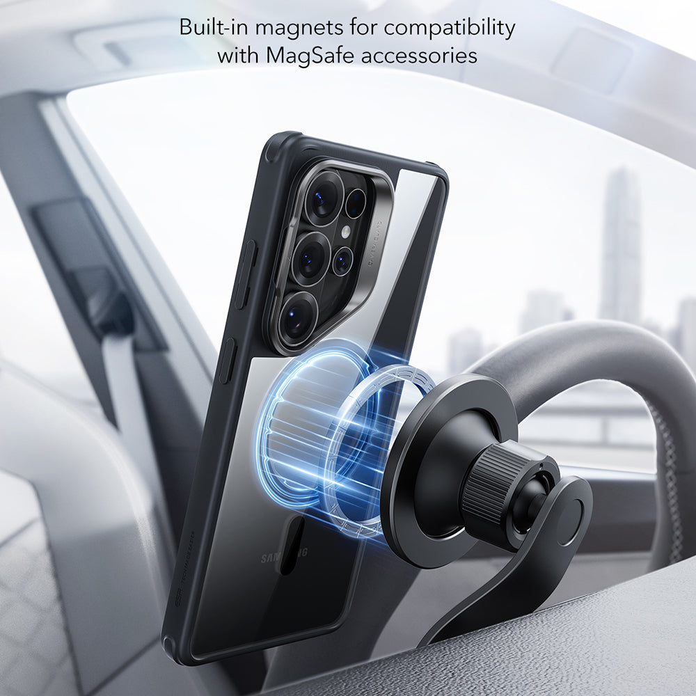 ESR - Classic Hybrid HaloLock Kickstand - Samsung Galaxy S26 Ultra - Clear Black