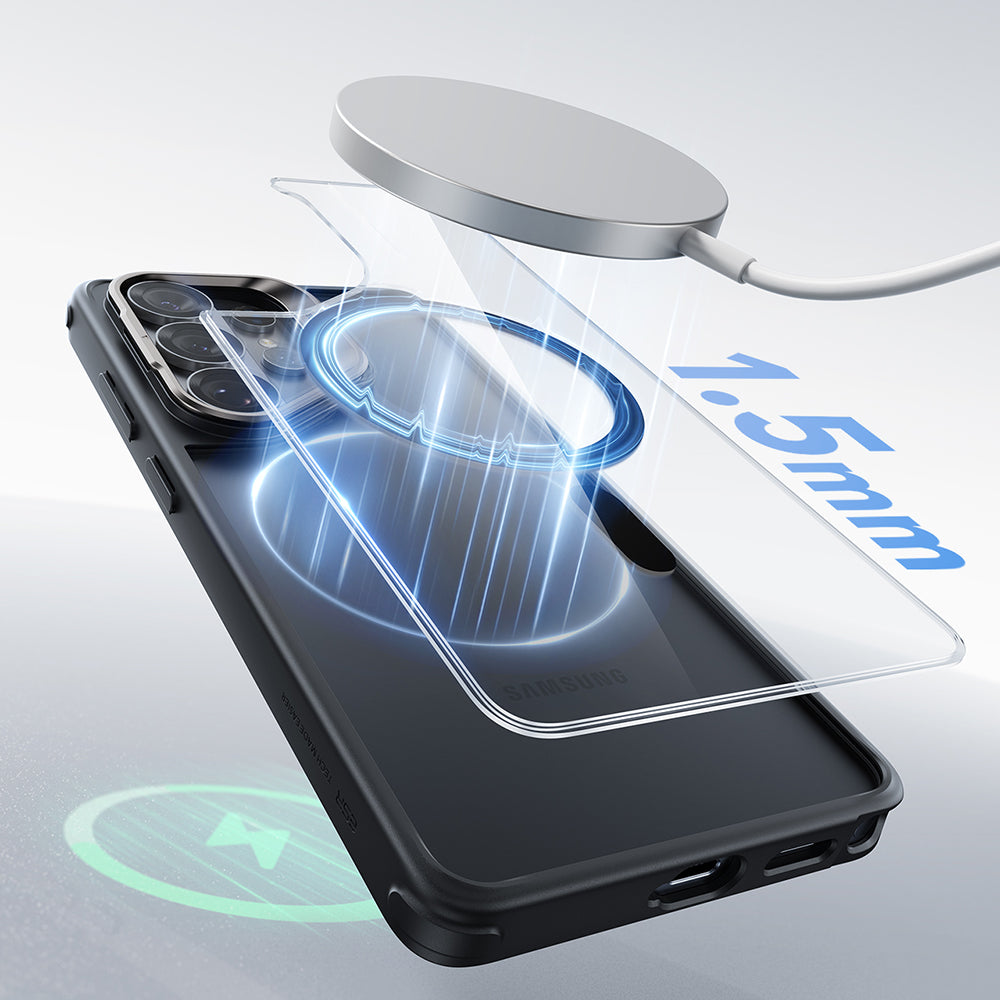 ESR - Classic Hybrid HaloLock Kickstand - Samsung Galaxy S26 Ultra - Clear Black