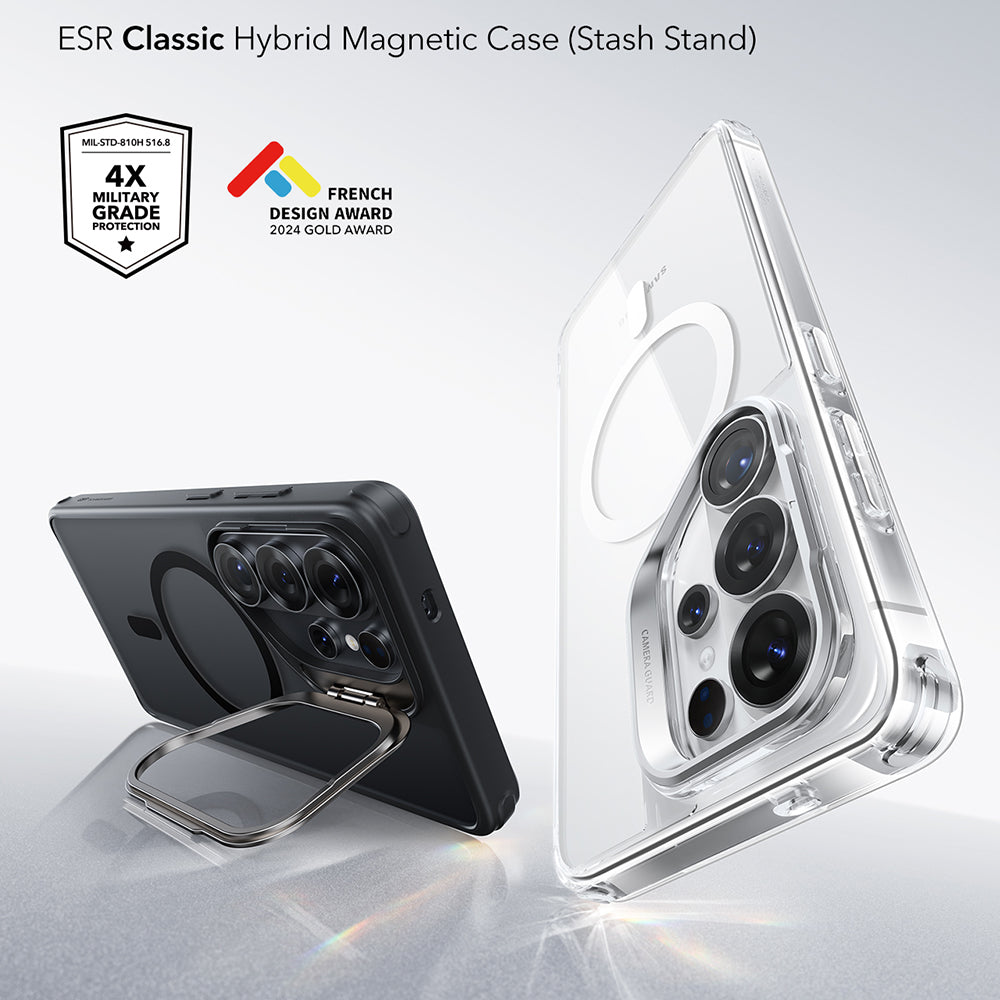 ESR - Classic Hybrid HaloLock Kickstand - Samsung Galaxy S26 Ultra - Frosted Black