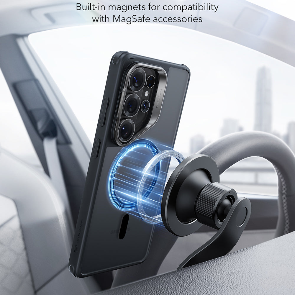 ESR - Classic Hybrid HaloLock Kickstand - Samsung Galaxy S26 Ultra - Frosted Black