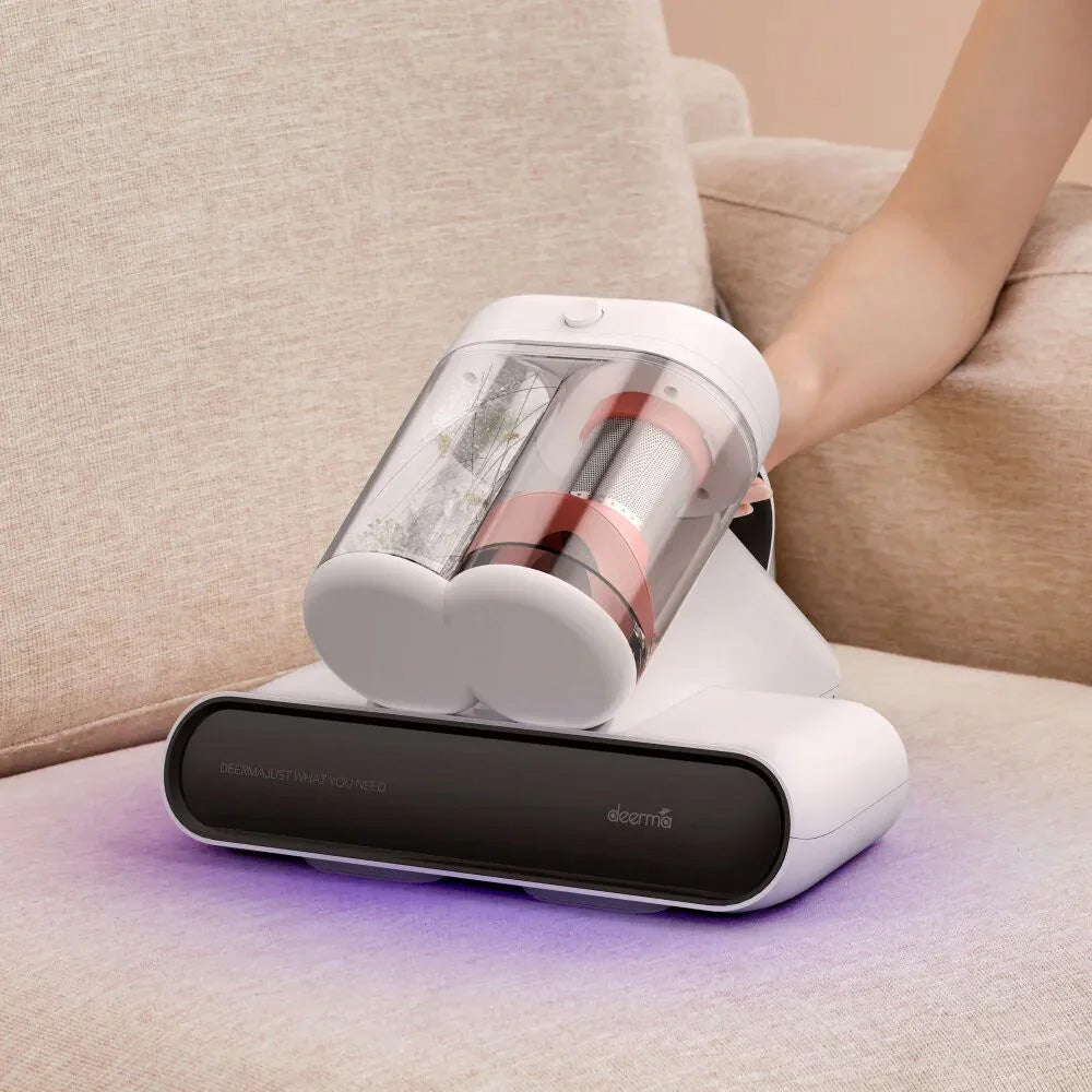 Deerma Cordless Vacuum Cleaner (CM980W), 13000Pa, 450W, 0.6L, HEPA Filter, UV-C Lamp, 60C High Temp 4D Bed Heating, Alb 