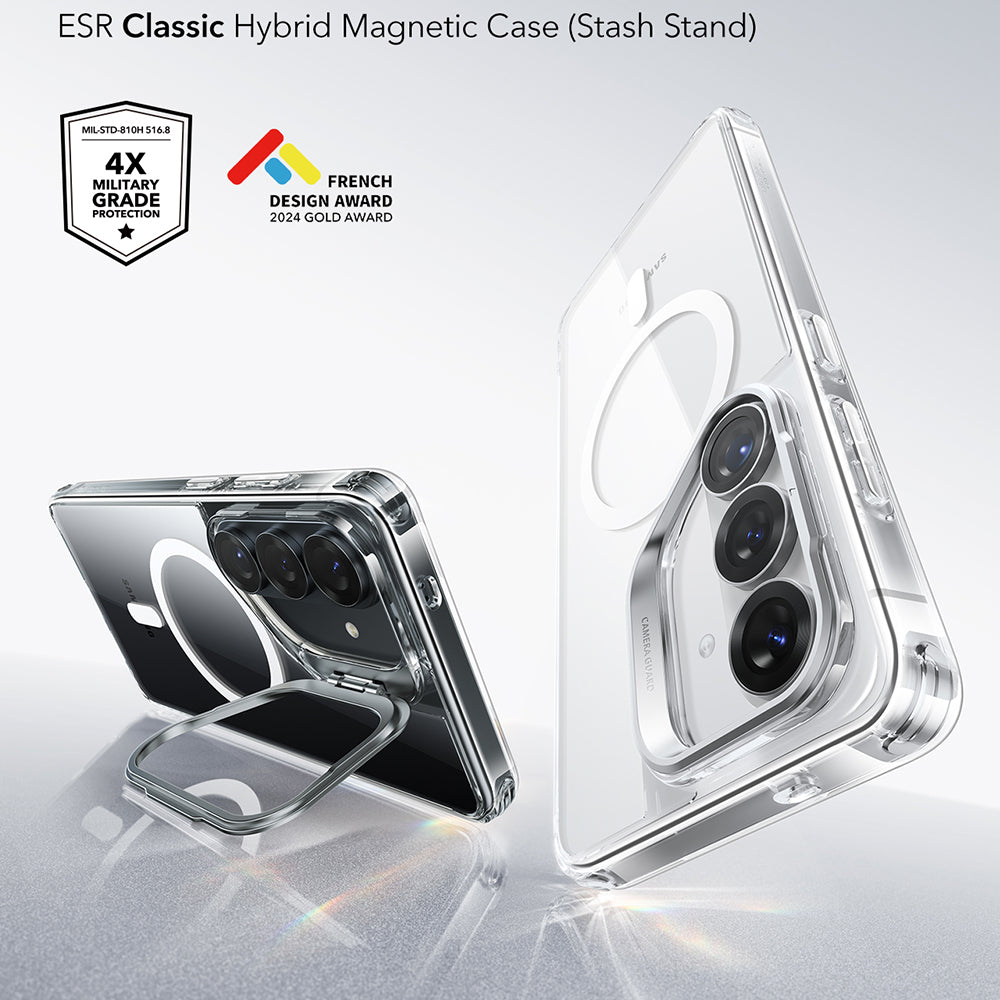 ESR - Classic Hybrid HaloLock Kickstand - Samsung Galaxy S26 - Clear