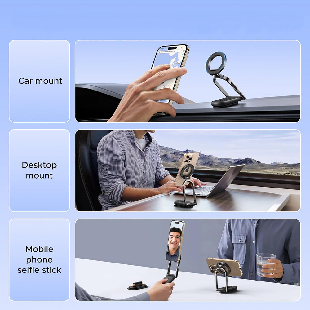 Ugreen - Car Holder LP924 (65186) - MagSafe, for Dashboard, Foldable, 360°, Secure Hold, Detachable Base - Black