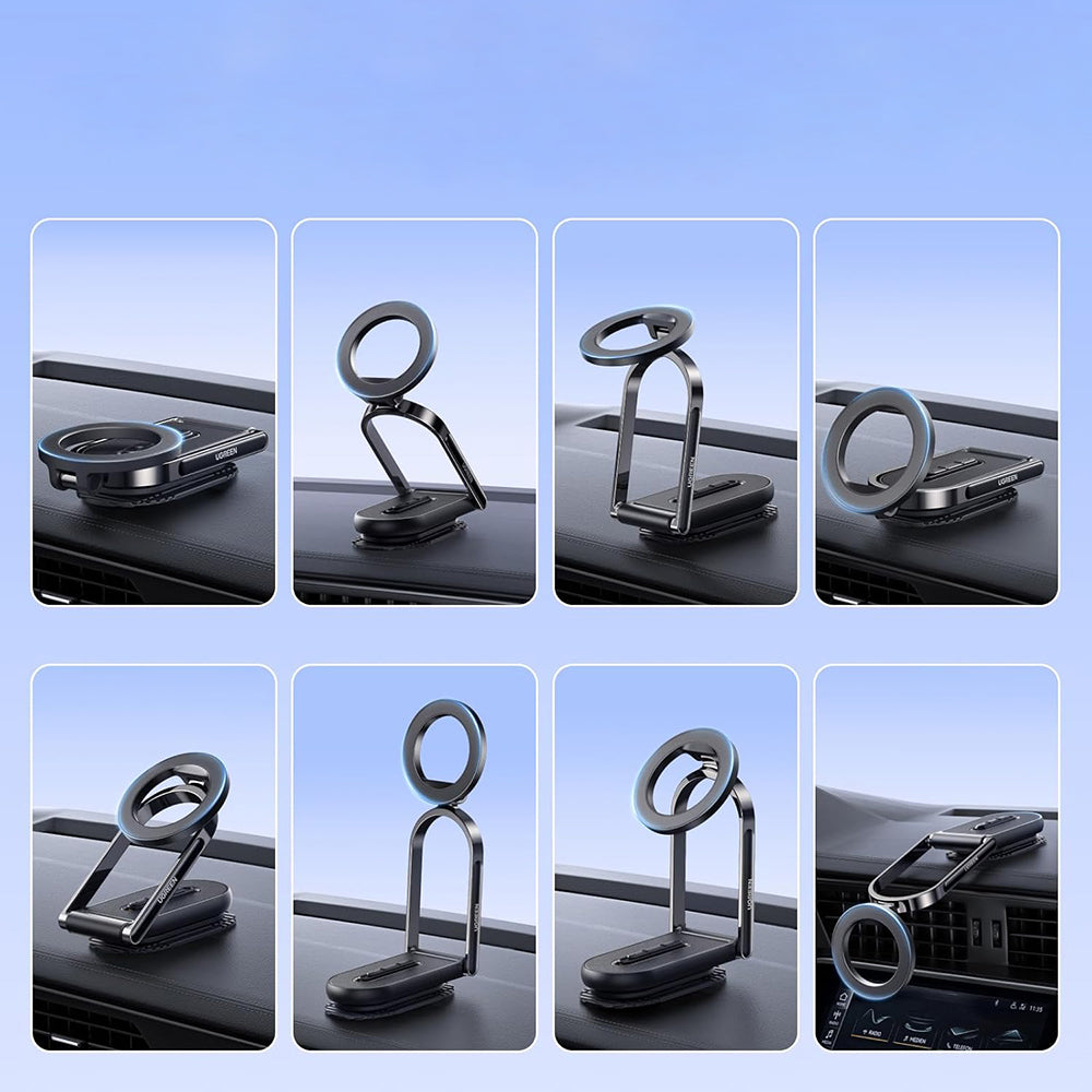 Ugreen - Car Holder LP924 (65186) - MagSafe, for Dashboard, Foldable, 360°, Secure Hold, Detachable Base - Black