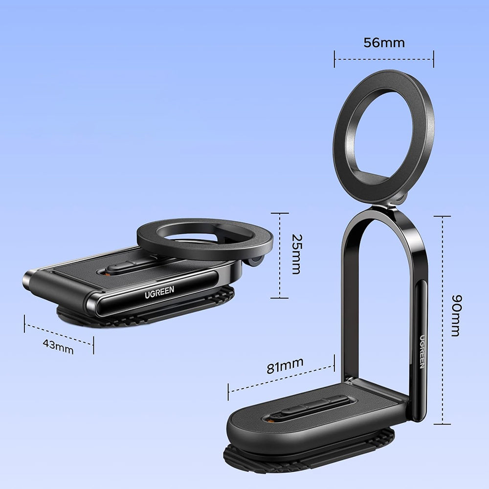 Ugreen - Car Holder LP924 (65186) - MagSafe, for Dashboard, Foldable, 360°, Secure Hold, Detachable Base - Black