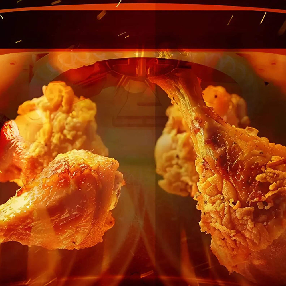 Deerma - Air Fryer (KZ30W) - 3L Bowl Capacity, 1200W, 360° Hot Air Circulation, 7 Programs, Timer, Oil-Free Cooking - Go