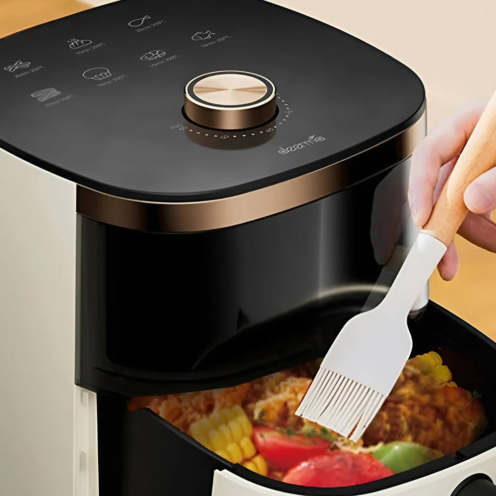 Deerma - Air Fryer (KZ30W) - 3L Bowl Capacity, 1200W, 360° Hot Air Circulation, 7 Programs, Timer, Oil-Free Cooking - Go