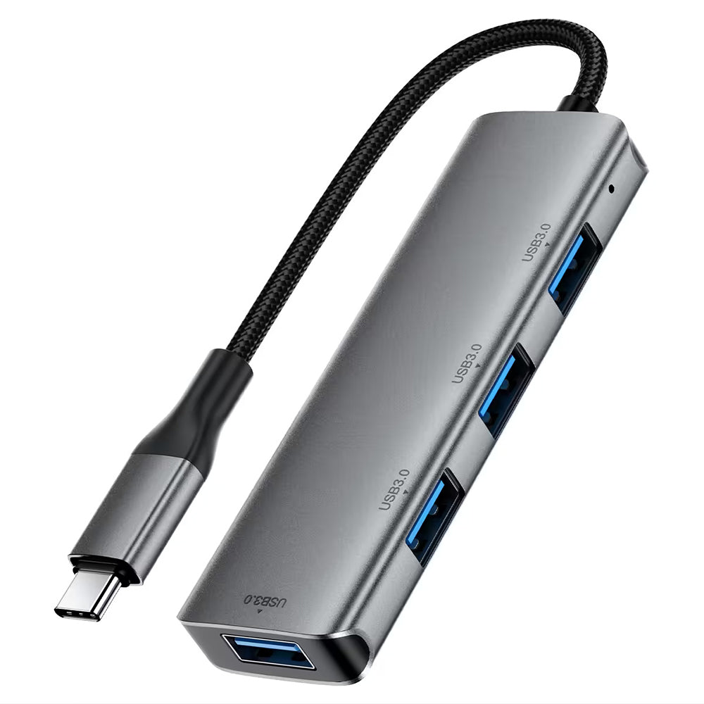 Acefast Hub/Dock Acefast Hub 4 in 1 (J15), Type-C to 4x USB3.0, 5Gbps, Plug&Play, Aluminum Alloy, Nylon Braided Cable, M