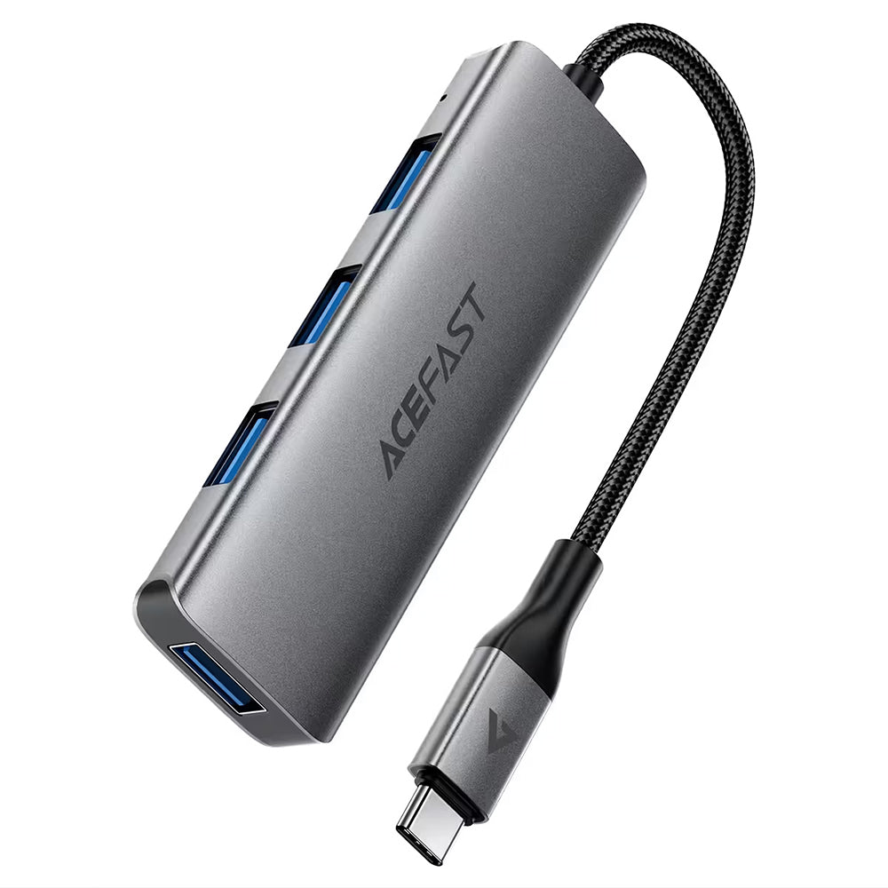 Acefast Hub/Dock Acefast Hub 4 in 1 (J15), Type-C to 4x USB3.0, 5Gbps, Plug&Play, Aluminum Alloy, Nylon Braided Cable, M