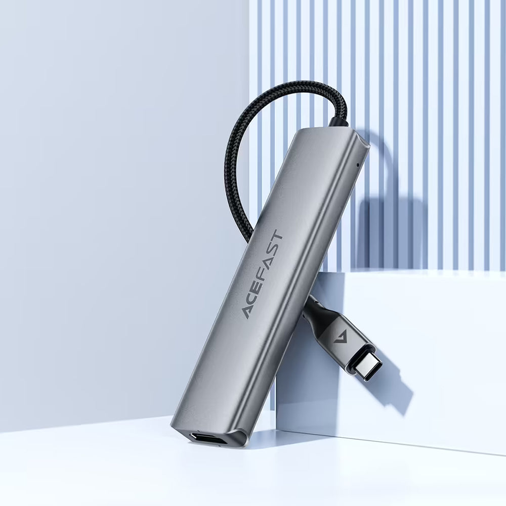 Acefast Hub/Dock Acefast Docking Station 5 in 1 (J16), USB-C to 3x USB3.0, USB-C PD 90W, HDMI 4K@60Hz, Plug&Play, Metal 