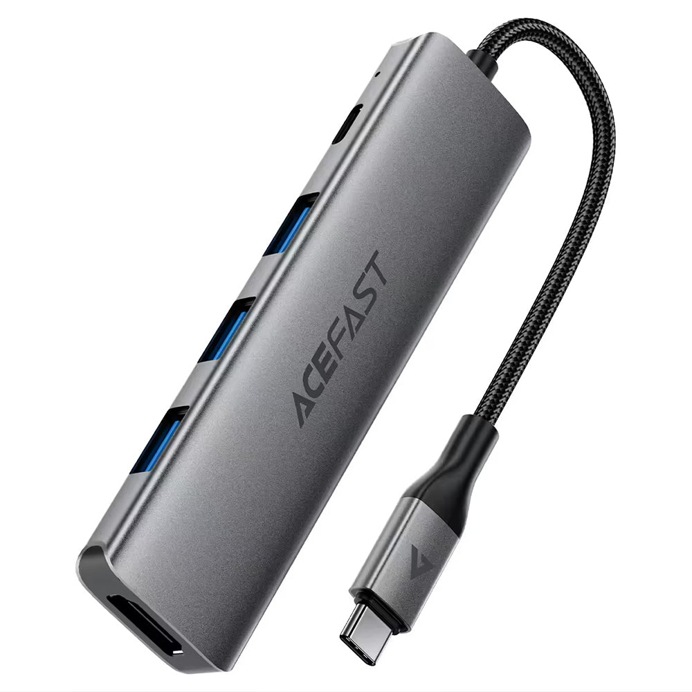 Acefast Hub/Dock Acefast Docking Station 5 in 1 (J16), USB-C to 3x USB3.0, USB-C PD 90W, HDMI 4K@60Hz, Plug&Play, Metal 