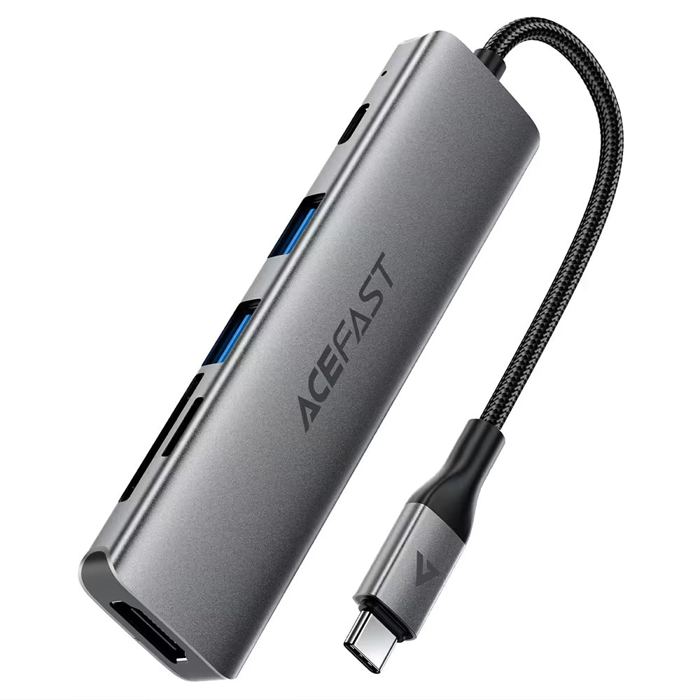 Acefast Hub/Dock Acefast Docking Station 6 in 1 (J18), USB-C to 2x USB3.0, USB-C PD 90W, HDMI 4K, SD/TF Card, Plug&Play,