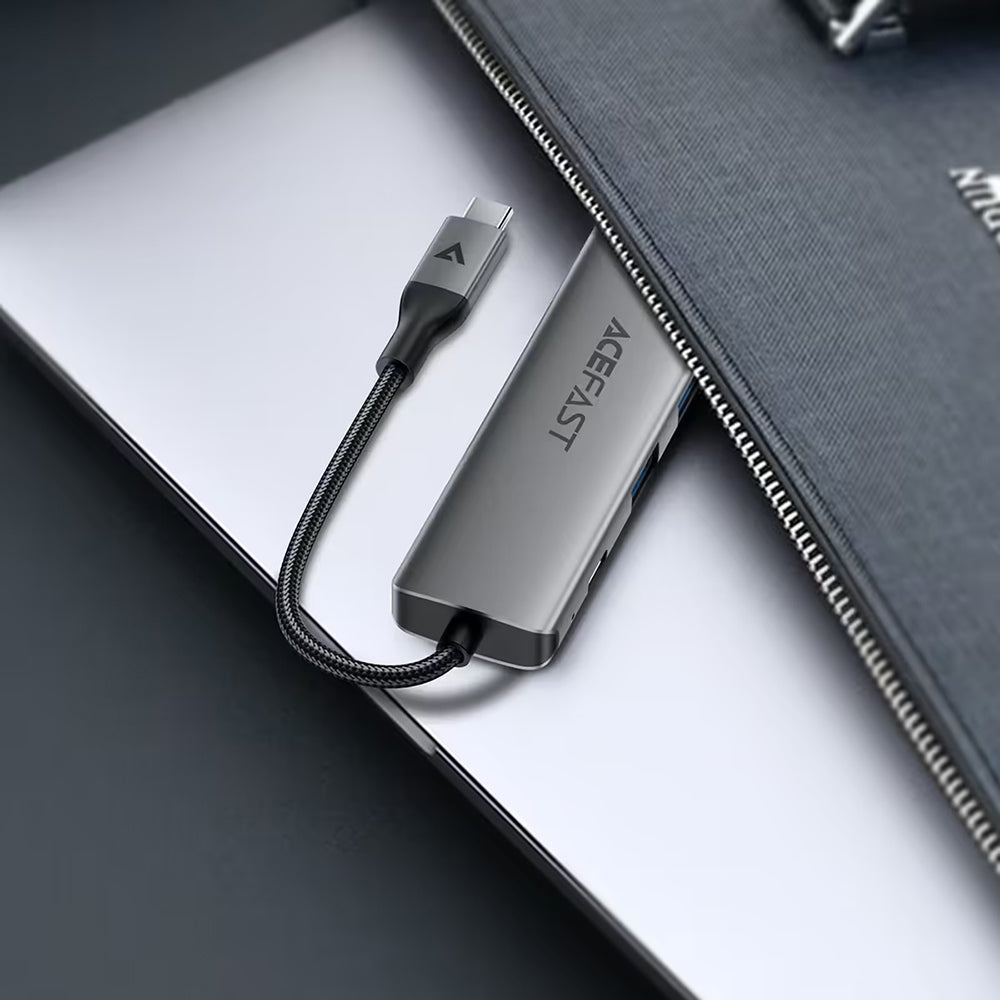 Acefast Hub/Dock Acefast Docking Station 6 in 1 (J18), USB-C to 2x USB3.0, USB-C PD 90W, HDMI 4K, SD/TF Card, Plug&Play,