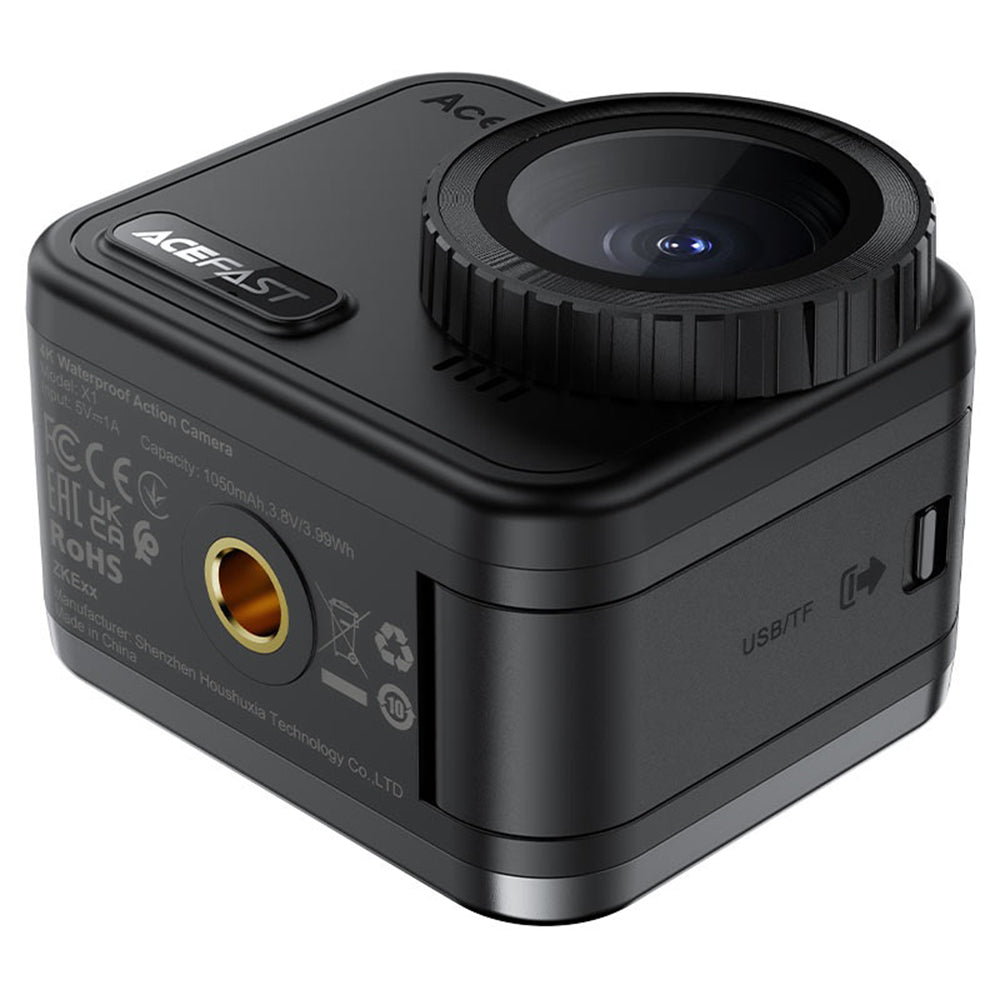 Acefast Suport Acefast Action Camera (X1), 4K, 20MP, Wi-Fi, EIS Stabilization, 2.1” Touchscreen, IPX8 21m Waterproof, Ne