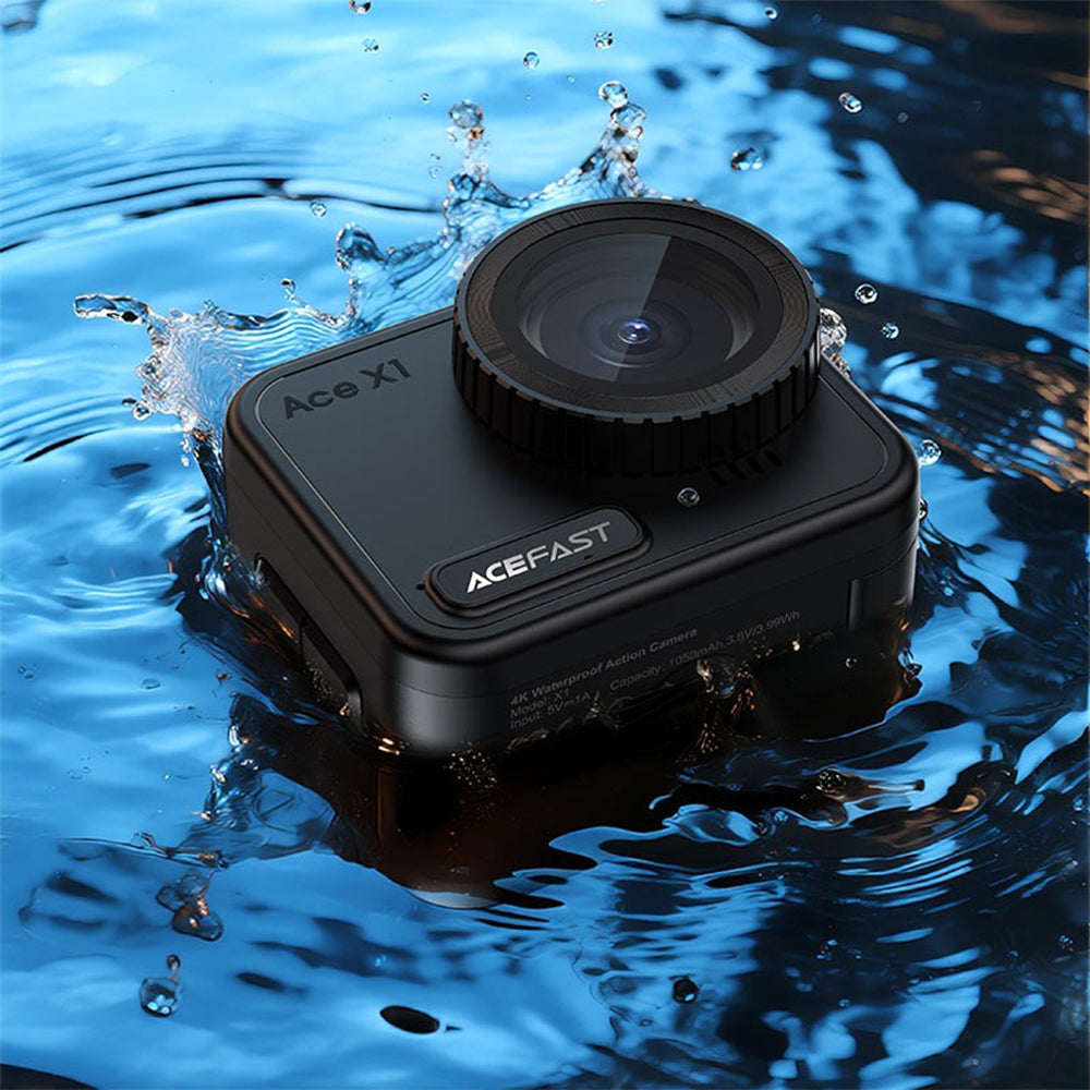 Acefast Suport Acefast Action Camera (X1), 4K, 20MP, Wi-Fi, EIS Stabilization, 2.1” Touchscreen, IPX8 21m Waterproof, Ne