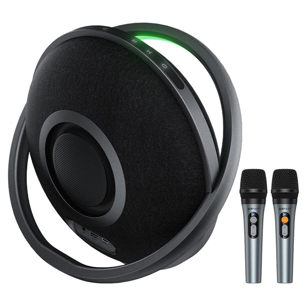 Acefast Casti Acefast Portable Wireless Speaker (K5 Max), with Dual Wireless Mics, 350W Peak, TWS Stereo, DSP, RGB Light