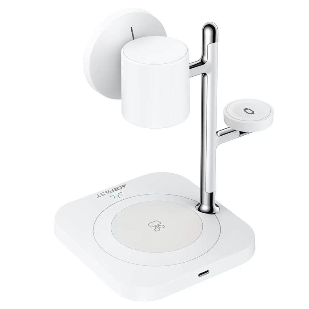 Acefast Incarcator Acefast 3 in 1 Magnetic Wireless (E39), Qi2.2, Phone + Watch + TWS, Night Light, 32.5W, Alb – imagine