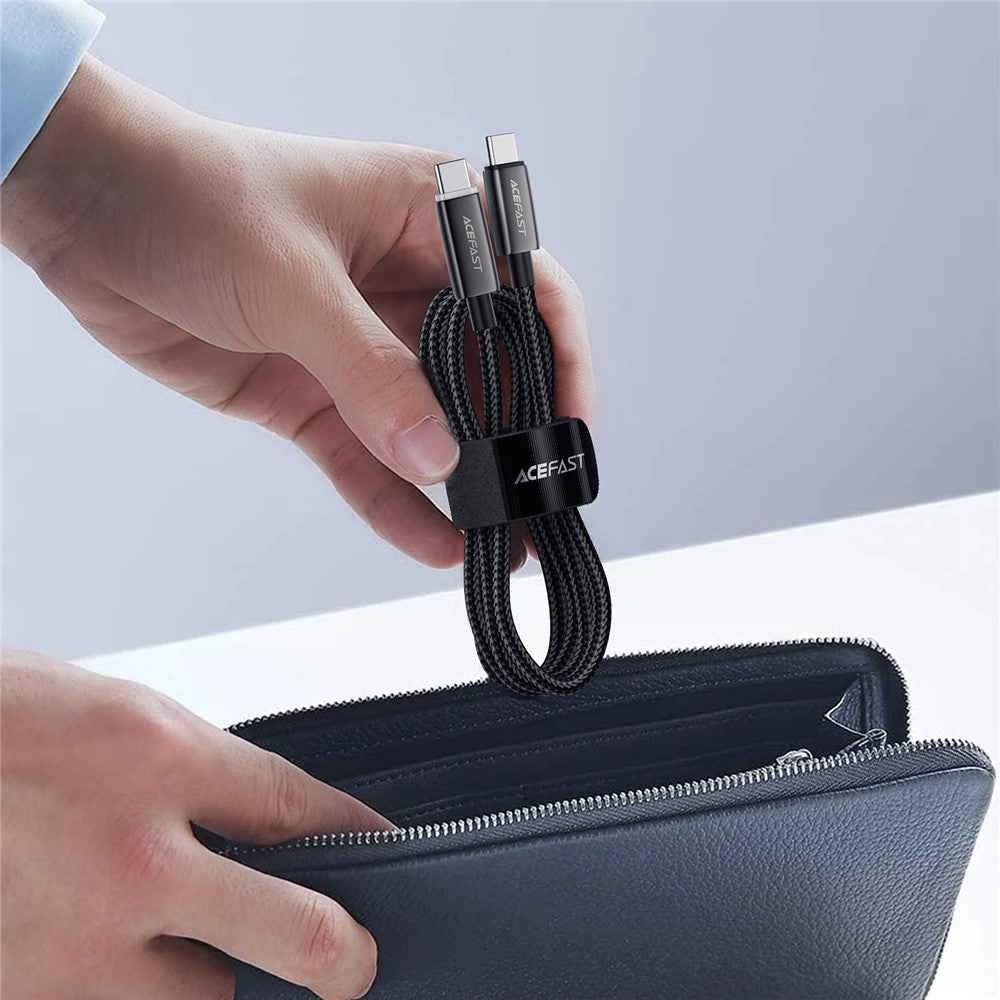 Acefast Cablu Acefast (C23-03), USB-C to USB-C, Smart Power-Off, 60W Fast Charge, Braided cable, 1.2m, Negru – imagine 6