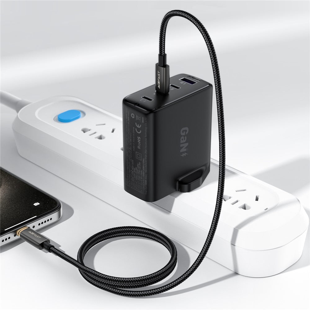 Acefast Cablu Acefast (C23-03), USB-C to USB-C, Smart Power-Off, 60W Fast Charge, Braided cable, 1.2m, Negru – imagine 5