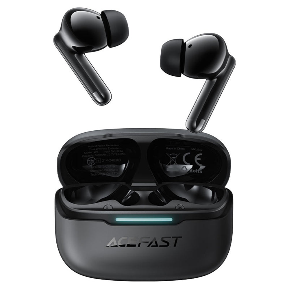 Acefast Casti Acefast (W5), In-Ear Design, TWS, 6-Mics Hybrid ANC, Dual-mic ENC, BT5.4, IPX4, Negru