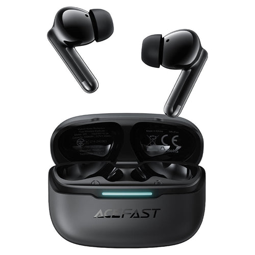 Acefast Casti Acefast (W5), In-Ear Design, TWS, 6-Mics Hybrid ANC, Dual-mic ENC, BT5.4, IPX4, Negru