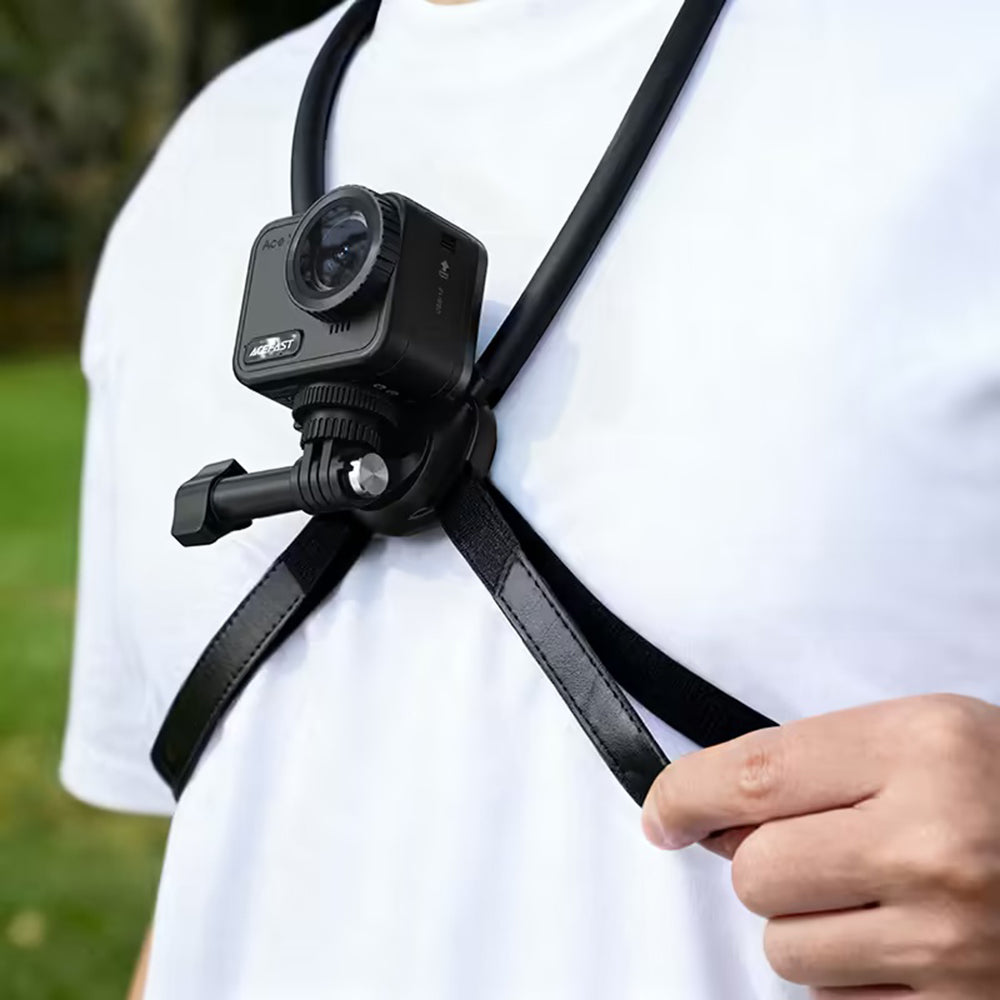 Acefast Suport Acefast Neck Action Camera (E37), Hands-Free POV, Ergonomic Design, Enhanced Camera Stability, Negru – im