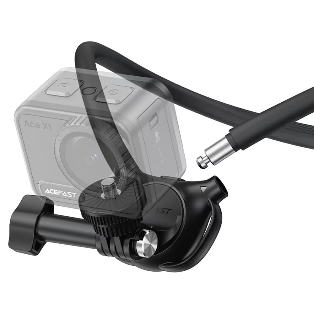 Acefast Suport Acefast Neck Action Camera (E37), Hands-Free POV, Ergonomic Design, Enhanced Camera Stability, Negru – im