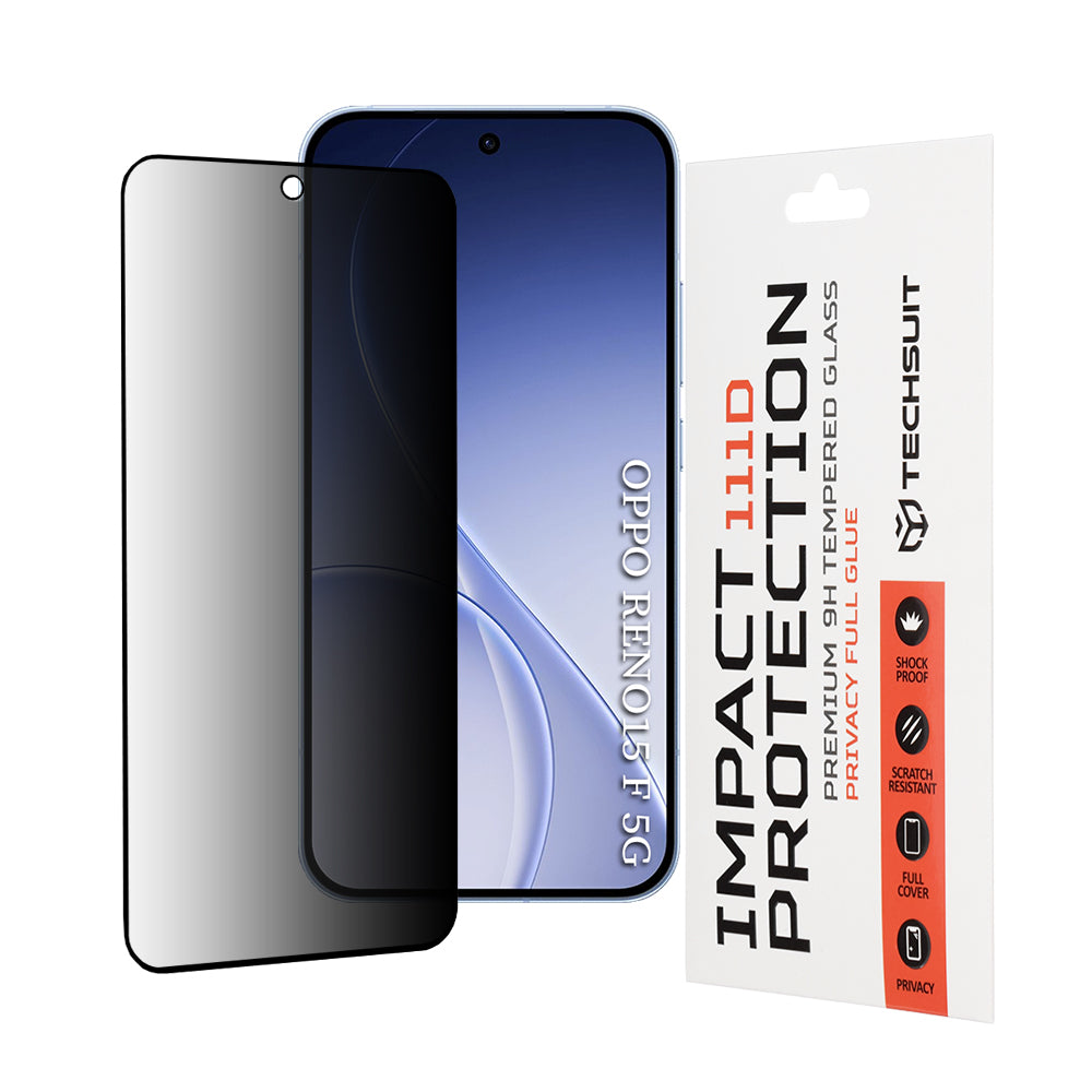 Techsuit - 111D Privacy Full Glue - Oppo Reno15 F / Reno15 FS 5G - Black