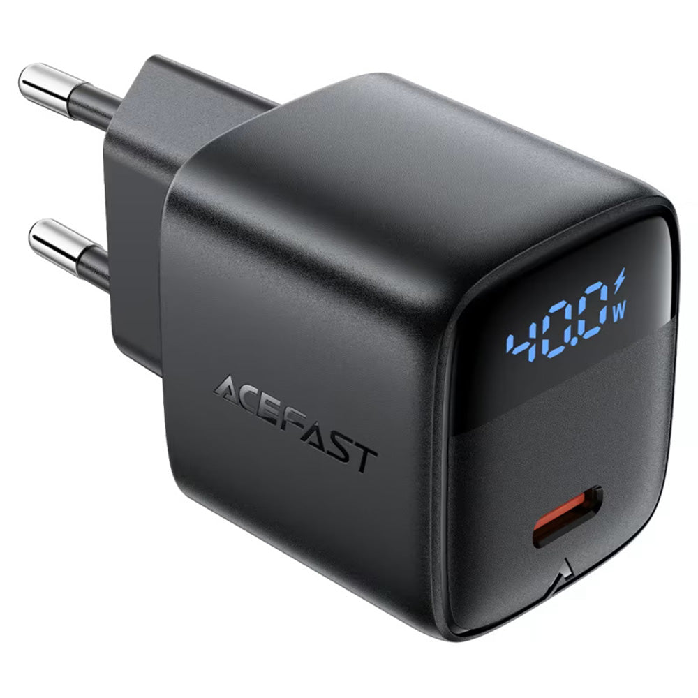 Acefast Incarcator Acefast (A135), Type-C, GaN, Fast Charge, PD45W, LED Display, AC100-240V, 1.2A, 50Hz/60Hz, EU Plug, N