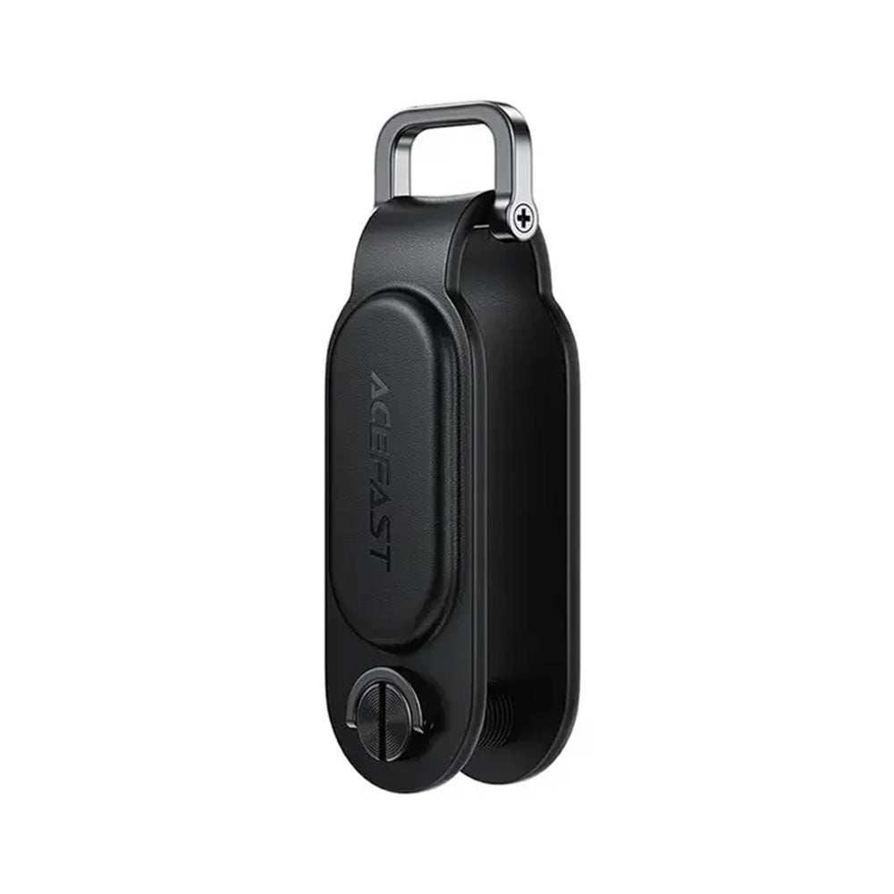Acefast Gadget Acefast Keychain Tracker (S4), Apple "Find My", PU Leather, Secure Metal Clip, Negru – imagine 2