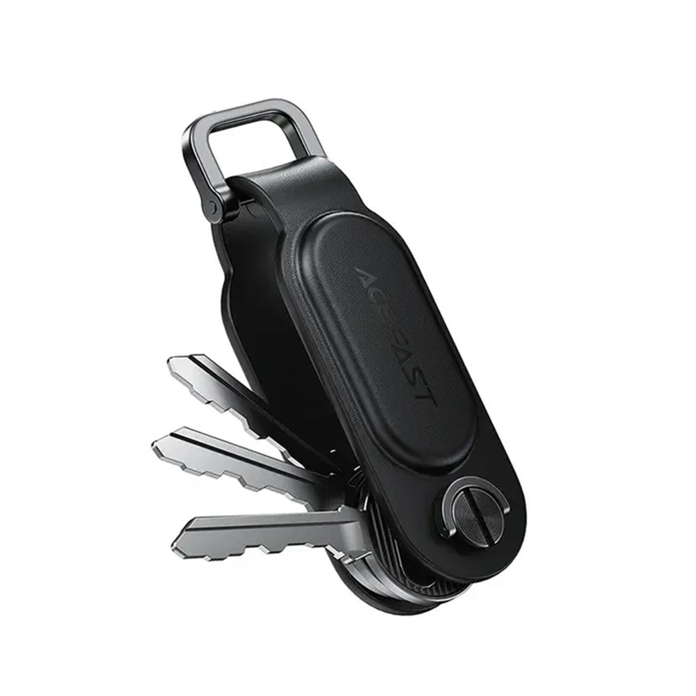 Acefast Gadget Acefast Keychain Tracker (S4), Apple "Find My", PU Leather, Secure Metal Clip, Negru